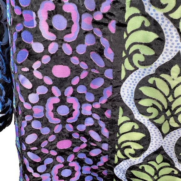 Soft Surroundings Boho Tunic Top Size Large Beaded Sequin V-Neck Velvet Burnout - Picture 8 of 9